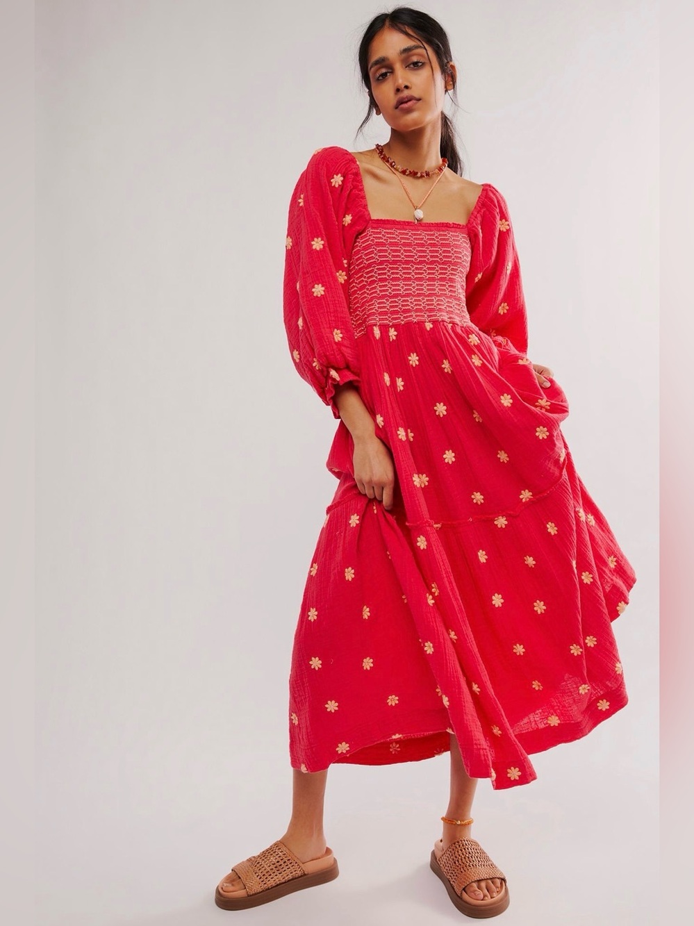 Free People Dahlia Embroidered Maxi Dress
